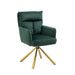Green Velvet Contemporary High-Back Upholstered Swivel Accent Chair | lowrysfurniturestore