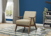 Holsten Beige Walnut Finish Wood Accent Chair | lowrysfurniturestore