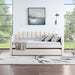 Velvet Daybed with Trundle Upholstered Tufted Sofa Bed, both Twin Size, Beige