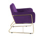 Keira Purple Velvet Accent Chair with Metal Base lowrysfurniturestore