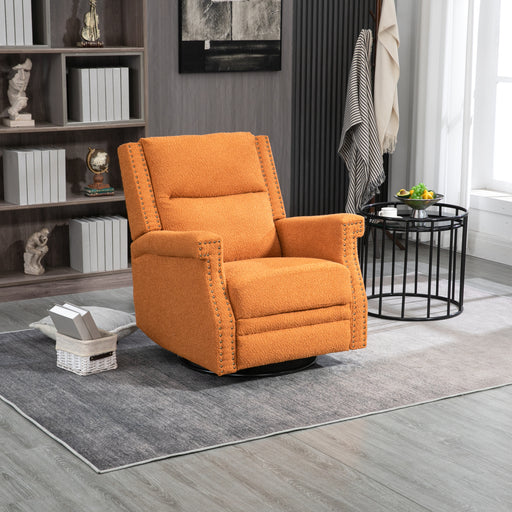 Orange Swivel Recliner Chair 360 Degree Swivel Manual | lowrysfurniturestore