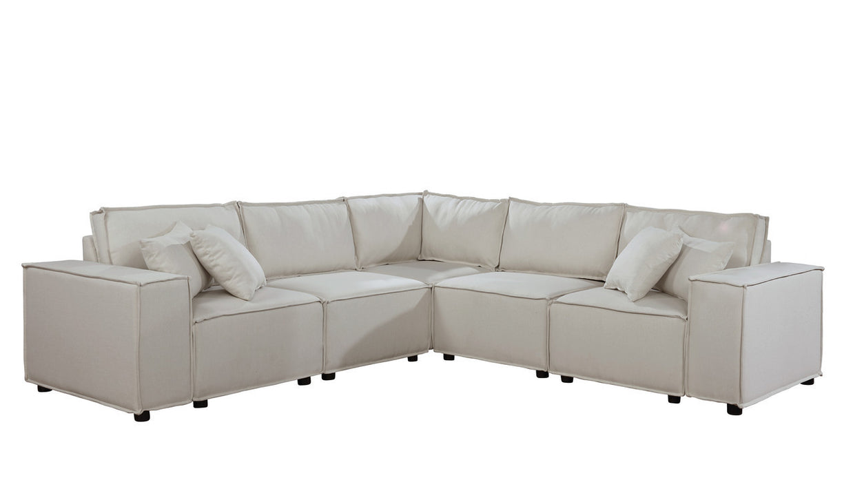 Jenson Modular Sectional Sofa in Beige Linen lowrysfurniturestore