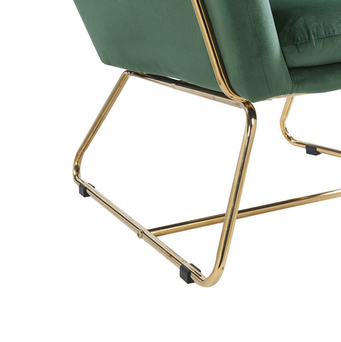 Keira Green Velvet Accent Chair with Metal Base lowrysfurniturestore