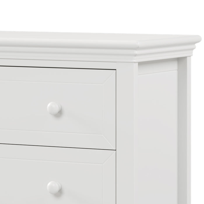Traditional Concise Style White Solid Wood Four-Drawer Chest