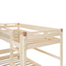 Twin Size Car-Shaped Convertible Bunk Bed, White, Natural+Brown