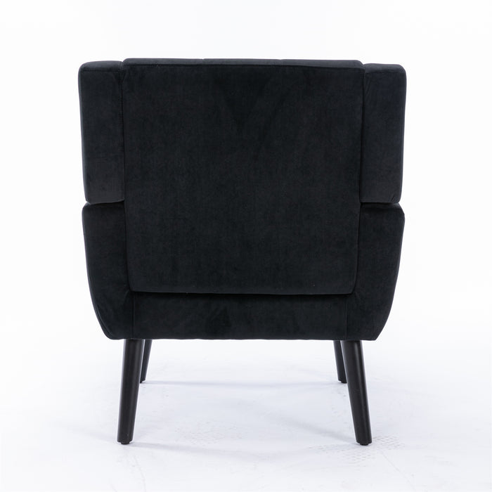Modern Soft Velvet Material Ergonomics Accent Chair Living Room Chair Bedroom Chair Home Chair With Black Legs For Indoor Home
