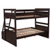 Espresso Solid Wood Twin over Full Bunk Bed with Storage | lowrysfurniturestore