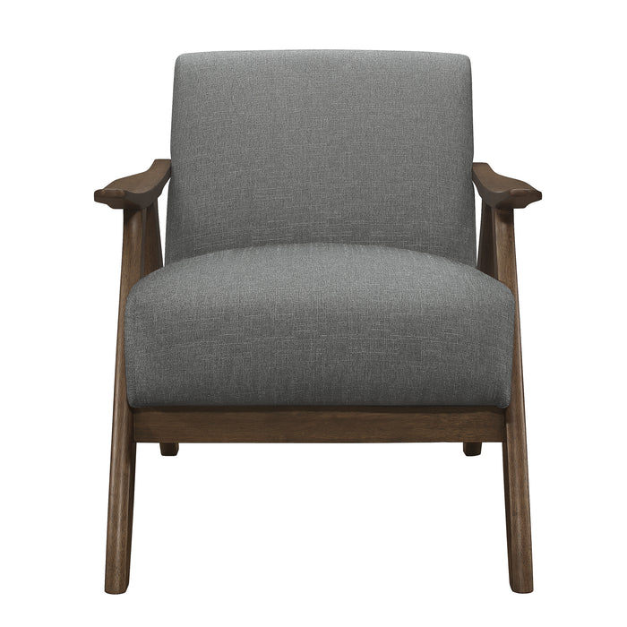 Holsten Gray Walnut Finish Solid Rubber Wood Accent Chair lowrysfurniturestore