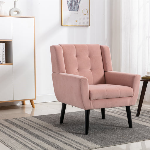 Devan Modern Soft Pink Velvet Accent Chair lowrysfurniturestore