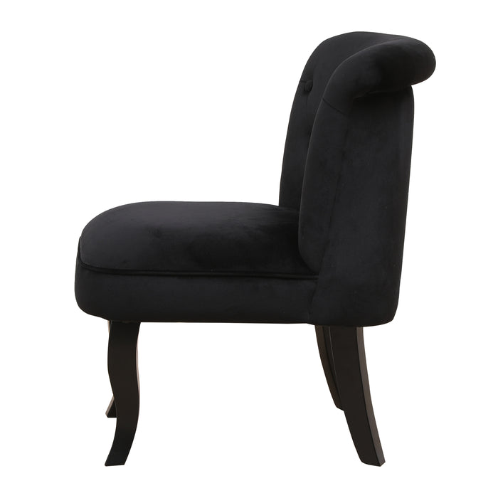 Modern Black Velvet Accent Chair Contemporary Upholstered Single Sofa for Home & Office Living Room Furniture