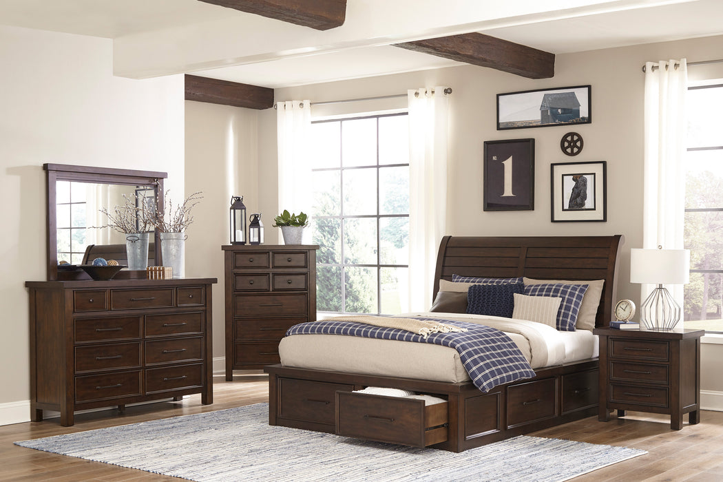 Classic Bedroom Brown Finish 1pc Chest of Drawers Mango Veneer Wood Transitional Furniture | lowrysfurniturestore