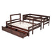 Twin over Full Wood Bunk Bed with 2 Drawers, Espresso