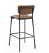 Pu Faux Leather Bar Stools Set of 2, Pub Barstools with Back and Footrest, Brown (18.25"x20“x38.5”）