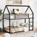 Black Twin over Twin House Bunk Bed with Built-in Ladder lowrysfurniturestore