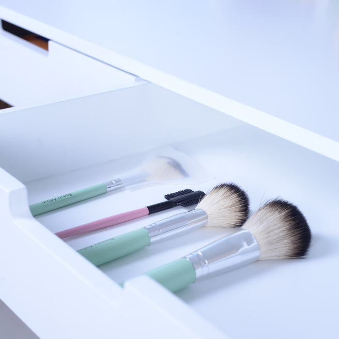 Wooden Mirror Vanity Desk Makeup Table,White | lowrysfurniturestore