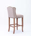 30 Inches Seat Height Bar Chairs Set of 2,Wing Back Farmhouse Nailhead Trim Upholstered Bar stools with Tufted Upholstered ,Cream