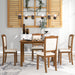 5-Piece Wood Dining Table Set Simple Style Kitchen Dining Set Rectangular Table with Upholstered Chairs for Limited Space (Walnut)
