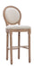 Hengming French Country Wooden Barstools With Upholstered Seating , Beige and Natural ，Set of 2