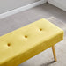Long Bench Bedroom Bed End Stool Bed Benches Yellow Tufted Velvet With Gold Legs