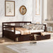 Full Size Daybed Wood Bed with Two Drawers, Espresso lowrysfurniturestore