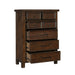 Classic Bedroom Brown Finish 1pc Chest of Drawers Mango Veneer Wood Transitional Furniture