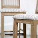 30" Bar Stool, Rustic Gray Finish, Gray Stripe Fabric Seat