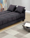 Contemporary Living Room Adjustable Sofa Ebony Microfiber Couch Plush Storage Couch 1pc Futon Sofa w Pillows