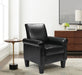 Accent Chairs Comfy Sofa Chair Armchair for Reading Office PU leather, Black | lowrysfurniturestore