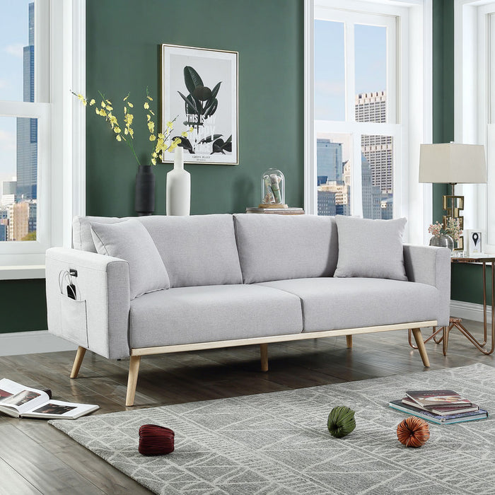 Easton Light Gray Linen Sofa | lowrysfurniturestore