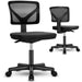 Black Armless Desk Chair Small Home Office Chair with Lumbar Support | lowrysfurniturestore