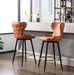 29" Modern Leathaire Fabric bar chairs,180° Swivel Bar Stool Chair for Kitchen,Tufted Gold Nailhead Trim Gold Decoration Bar Stools with Metal Legs,Set of 2 (Orange)