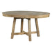 Farmhouse Round Extendable Dining Table with 16" Leaf Wood Kitchen Table (Natural Wood Wash) | lowrysfurniturestore