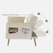 78" Italian Velvet Futon Sofa Bed, Convertible Sleeper Folded Armrests and Storage Bags Beige velvet | lowrysfurniturestore