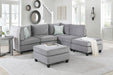 Simona Gray Velvet 6Pc Modular Sectional Sofa | lowrysfurniturestore