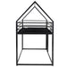 Black Twin over Twin House Bunk Bed with Built-in Ladder lowrysfurniturestore