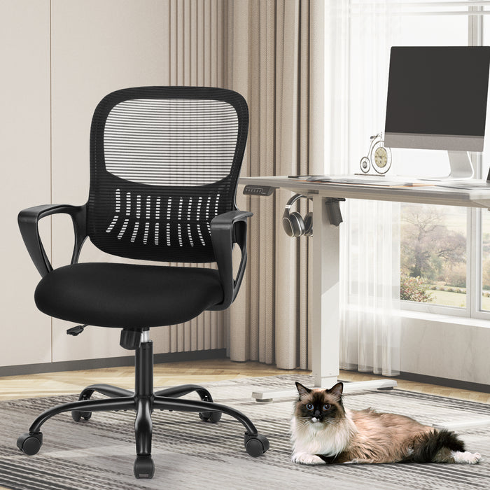 Ergonomic Office Chair Home Desk Mesh Chair with Fixed Armrest | lowrysfurniturestore