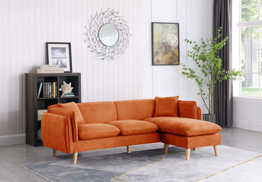 Brayden Orange Fabric Sectional Sofa Chaise lowrysfurniturestore