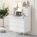 Vanity Makeup Table with Mirror and Retractable Table with 7 Drawers and Hidden Storage,White | lowrysfurniturestore