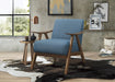 Holsten Blue Walnut Finish Solid Rubber Wood Accent Chair lowrysfurniturestore