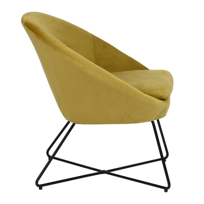 Accent Chair Armchair Fashion Velvet Fabric Upholstery Accent Chairs for Living Room Bedroom,Yellow