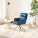 Dark Blue Velvet Contemporary High-Back Upholstered Swivel Accent Chair lowrysfurniturestore