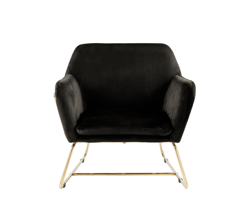 Keira Black Velvet Accent Chair with Metal Base | lowrysfurniturestore