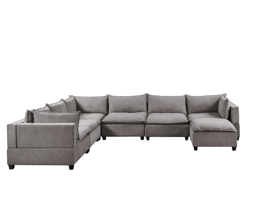 Madison Light Gray Fabric 7 Piece Modular Sectional Sofa Chaise | lowrysfurniturestore