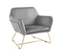 Keira Gray Velvet Accent Chair with Metal Base lowrysfurniturestore