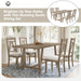 Rustic 5-Piece Large Wood Dining Table Set with 70inch Table and 4 Upholstered Dining Chairs,Brown