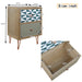 Wooden Nightstand with Two Drawer and Metal Feet Modern Style Bedside Table (Natural)