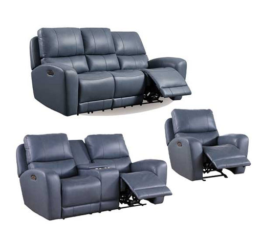 Bel-Air Blue Leather 3pc Set
