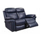 Blue Joplin Leather Power Loveseat