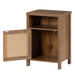 Nightstands Set of 2,bedside cupboard,Bedside table, drawer cabinet, single door side cabinet, rattan cabinet door, yellow,Two in a pack
