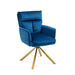 Dark Blue Velvet Contemporary High-Back Upholstered Swivel Accent Chair lowrysfurniturestore